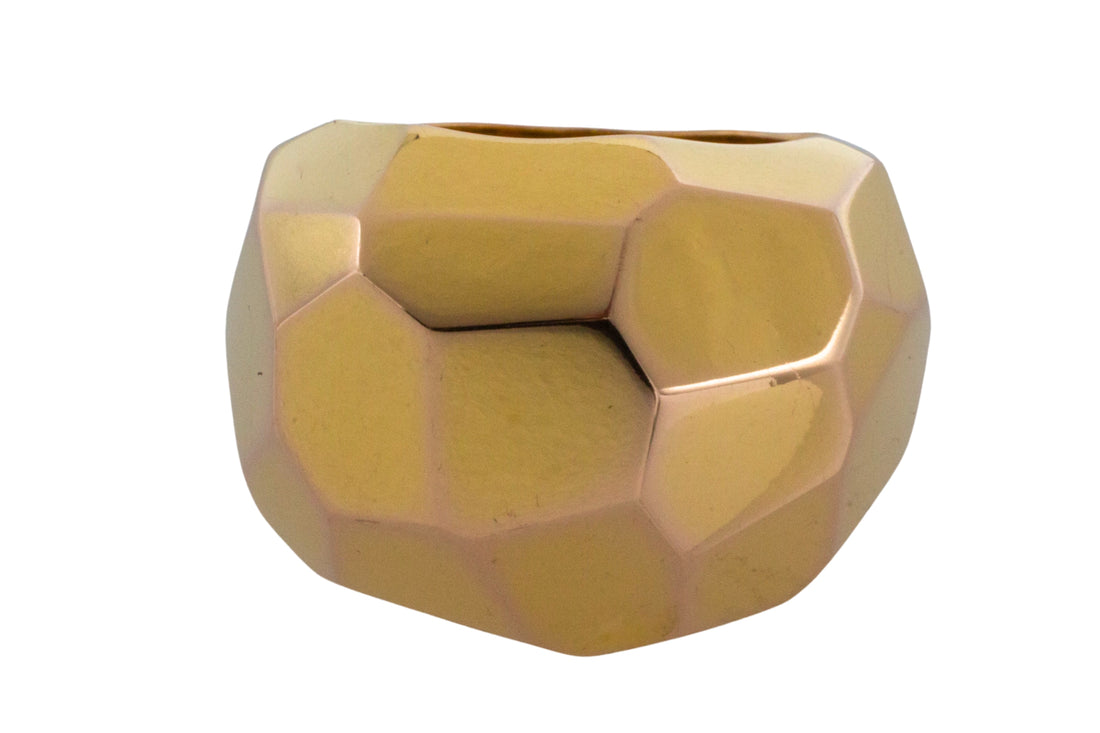 18 carat gold faceted dome ring-Vintage Rings-The Antique Ring Shop