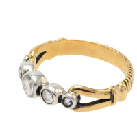 Rose diamond ring in silver and gold-Vintage Rings-The Antique Ring Shop