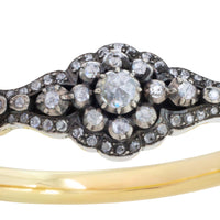 Vintage rose cut diamond bracelet in 14 carat gold and silver-Bracelets-The Antique Ring Shop