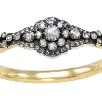 Vintage rose cut diamond bracelet in 14 carat gold and silver-Bracelets-The Antique Ring Shop