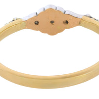 Vintage rose cut diamond bracelet in 14 carat gold and silver-Bracelets-The Antique Ring Shop