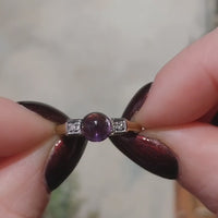 Cabochon amethist en diamanten ring