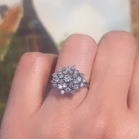 Diamond cluster ring in 14 carat white gold