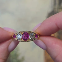 Victorian ruby and old mine cut diamond ring