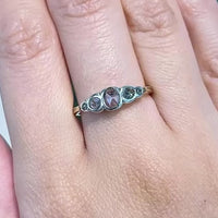 Rose diamond ring in silver and gold