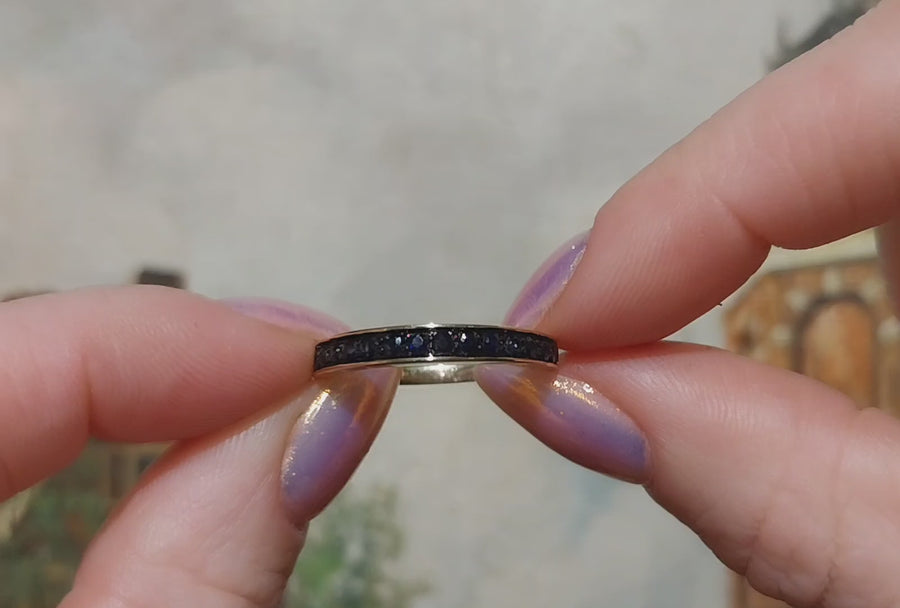 Sapphire half eternity band