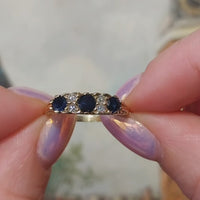 Sapphire and diamond ring in 18 carat gold