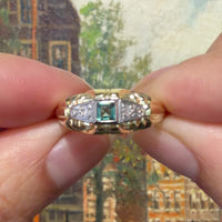 Tourmaline and diamond ring in 14 carat gold