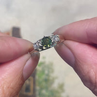 Vintage tourmaline and diamond ring in 14 carat gold