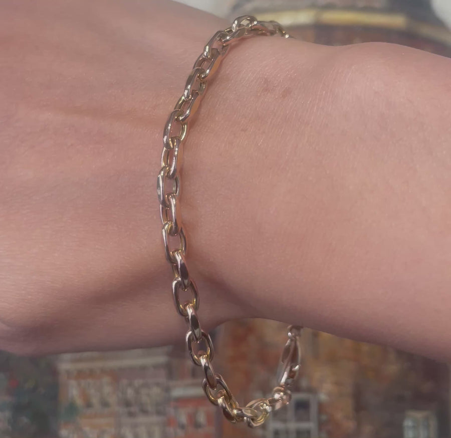 14 carat gold link bracelet