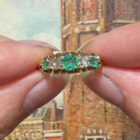 Edwardian emerald and diamond ring from 1908