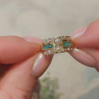 Victorian emerald and pearl ring from 1885
