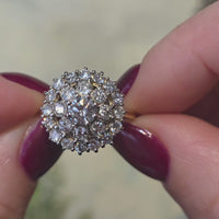 Vintage diamanten clusterring van 18 karaat goud