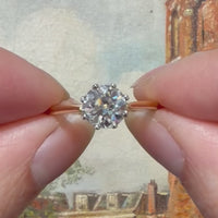 Old European cut diamond solitaire ring
