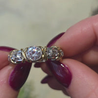 Diamanten ring van geel en wit goud