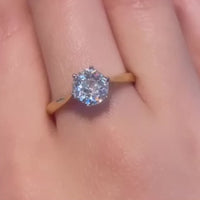 1.40 carat Old Mine cut diamond solitaire ring
