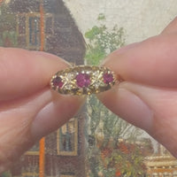 Edwardian ruby and rose diamond ring