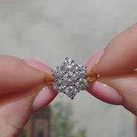 Vintage diamond cluster ring in 18 carat gold