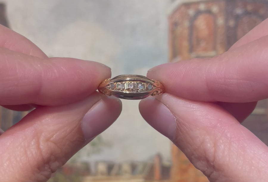 Edwardian rose cut diamond ring from 1918