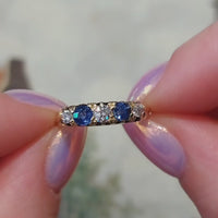 Edwardiaanse saffier en diamanten ring