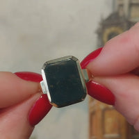 Bloodstone signet ring in 14 carat gold