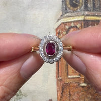 Vintage ruby and diamond ring