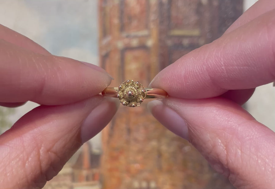 Vintage Zeeuwse knoppen cluster ring