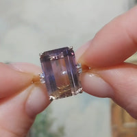Amatrine and diamond ring