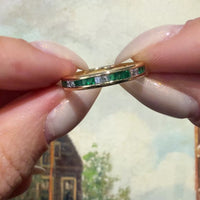 Smaragd en diamanten ring van 18 karaat goud