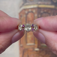 Victorian chrysoberyl and tourmaline ring