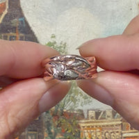 Antique snake ring with diamond eyes