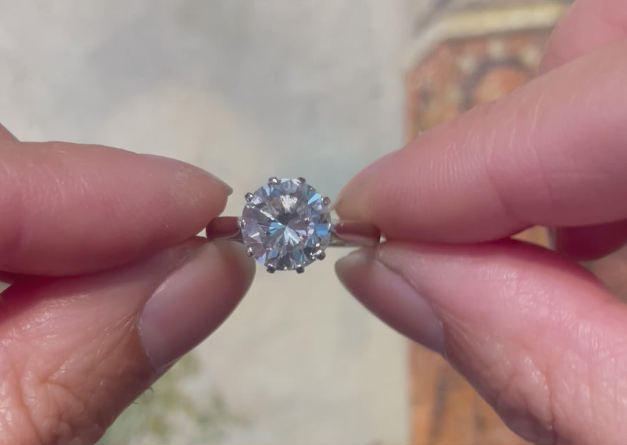 2.51 carat diamond solitaire ring in platinum