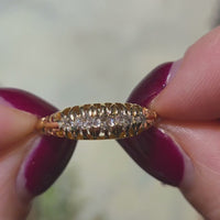 Victorian five stone old cut diamond ring from 1883