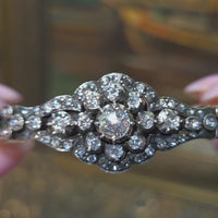 Vintage rose cut diamond bracelet in 14 carat gold and silver