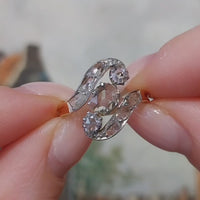 Antieke spiraalvormige ring met roosgeslepen diamanten