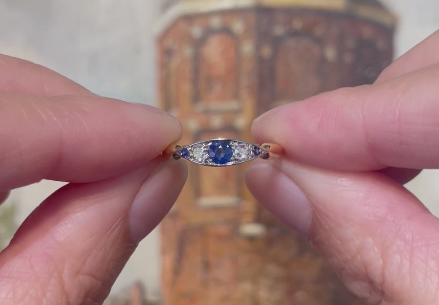 Edwardian sapphire and diamond ring