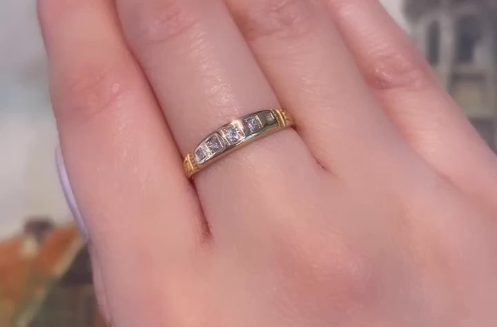 Antique five stone diamond ring in 18 carat gold