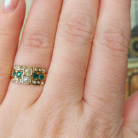 Victorian emerald and pearl ring from 1885-Antique rings-The Antique Ring Shop