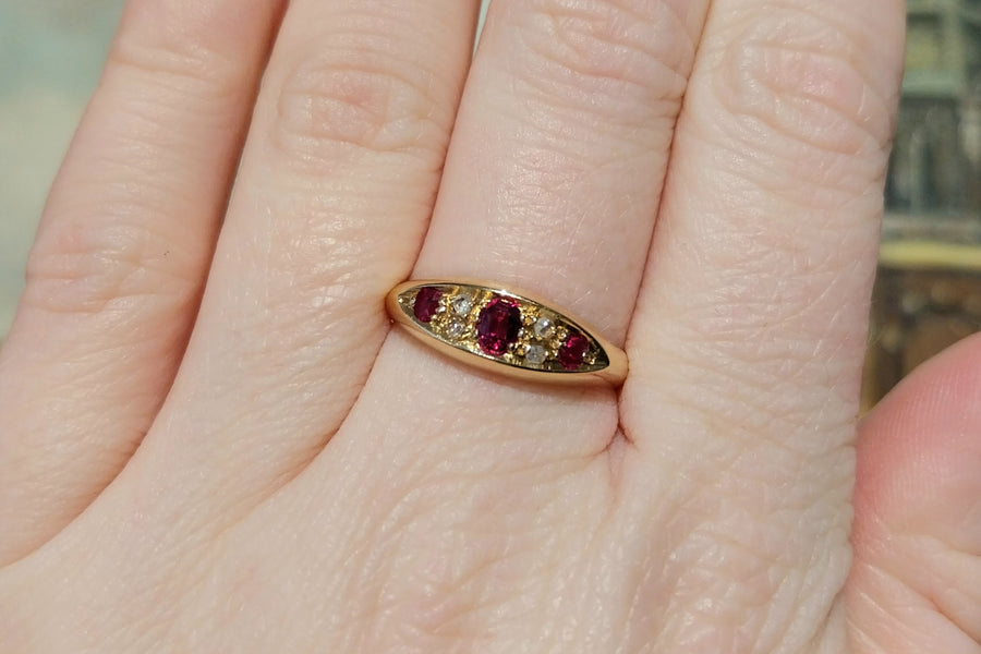 Antique ruby and rose diamond ring from 1915-Antique rings-The Antique Ring Shop