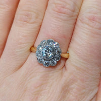 Edwardian old cut diamond cluster ring in 18 carat gold-Antique rings-The Antique Ring Shop