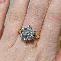 Vintage diamond cluster ring in 18 carat gold-engagement rings-The Antique Ring Shop