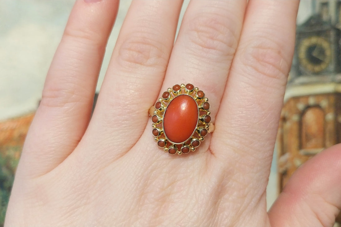Vintage 14 carat gold cluster ring-Vintage Rings-The Antique Ring Shop
