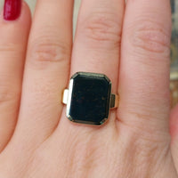 Bloodstone signet ring in 14 carat gold-gents rings-The Antique Ring Shop