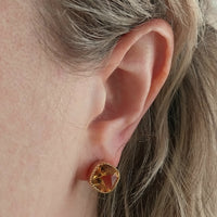Citrine earrings in 18 carat gold-Earrings-The Antique Ring Shop