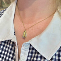 18 carat gold slipper pendant and chain-The Antique Ring Shop