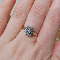 Edwardian 18 carat gold diamond panel ring-Antique rings-The Antique Ring Shop