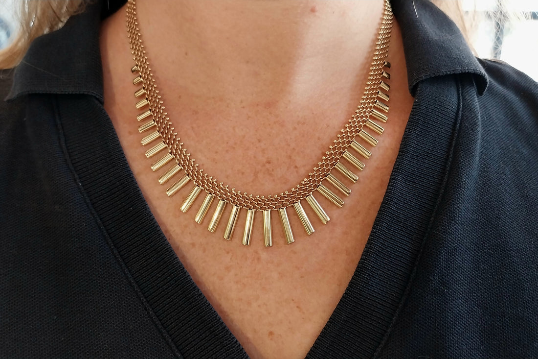 Vintage 14 carat gold collier-colliers-The Antique Ring Shop