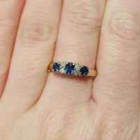 Vintage sapphire and diamond ring in 18 carat gold-The Antique Ring Shop