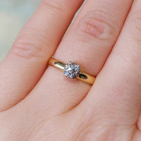 Victorian old cut diamond solitaire ring from 1892