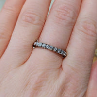White gold eternity band with diamonds-wedding rings-The Antique Ring Shop